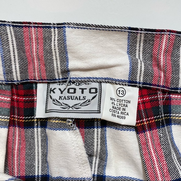 Vintage 1970s Kyoto stirrup pants, NWT red/white plaid cotton/lycra Womens 13-14 - Picture 2 of 7